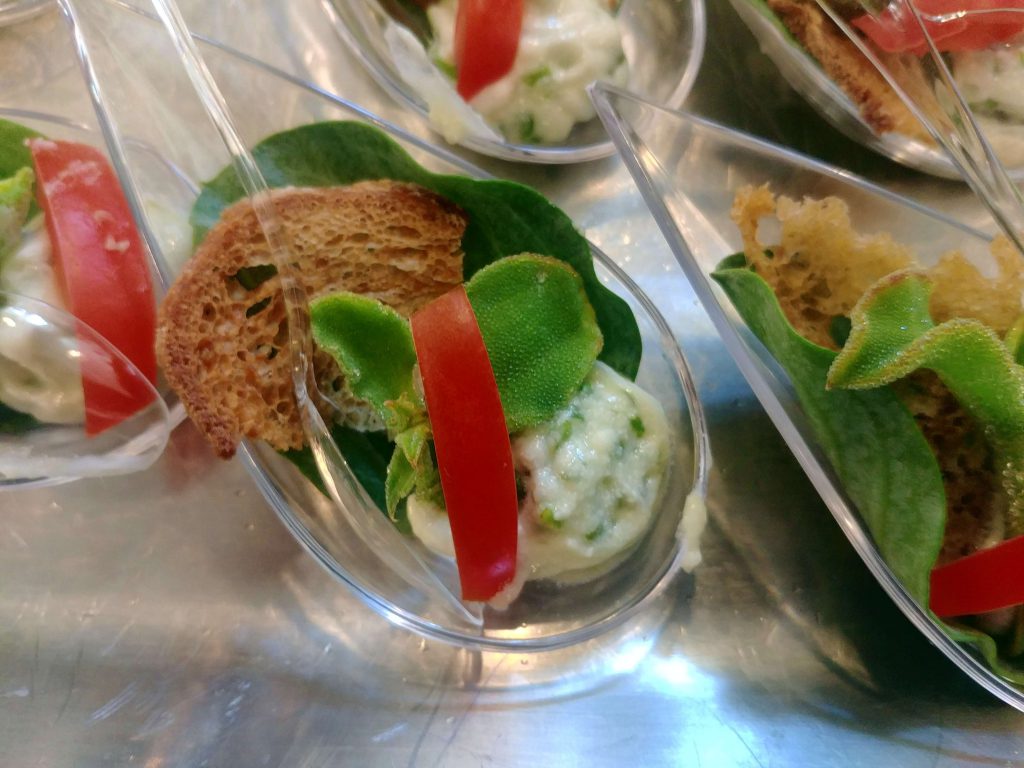 Sheep cheese, ice-plant, oyster leaf and the "salty" tomato