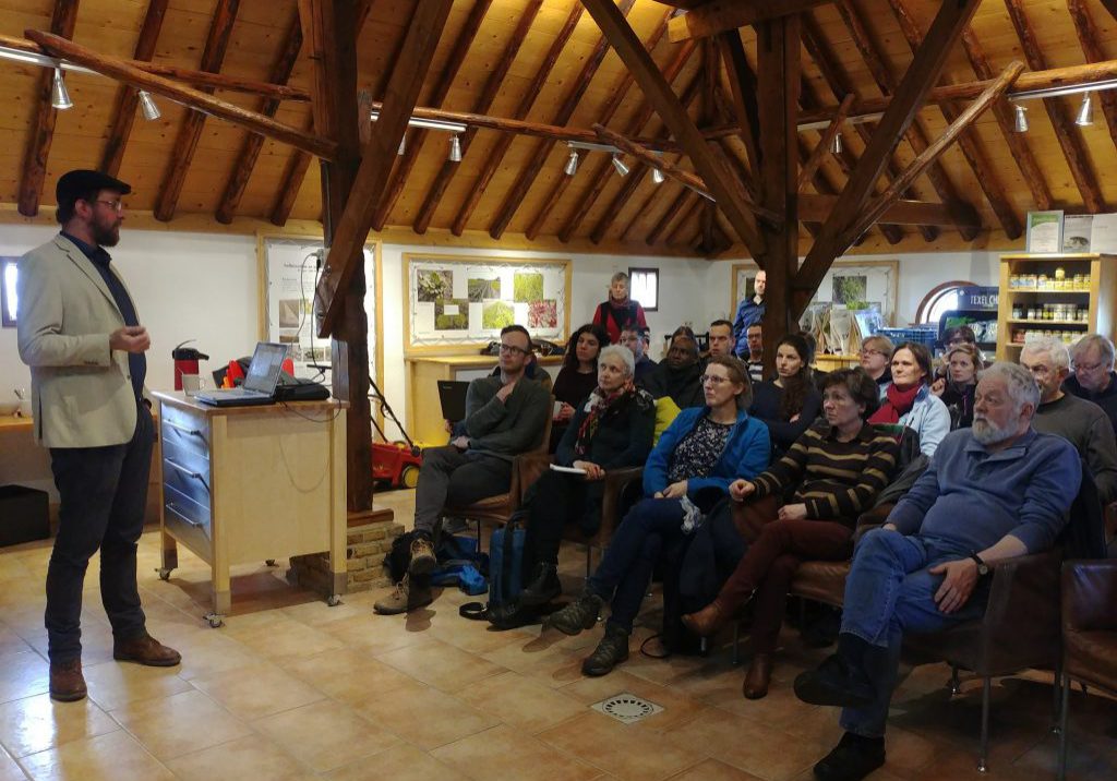 Bas Bruning giving a presentation on Do's & Don'ts of Saline Agriculture to the SalFar project partners - March 2018 on Texel